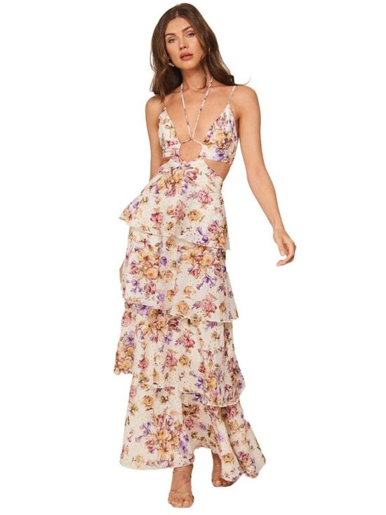 Line & Dot Dresses & Skirts - LINE AND DOT FLORET MAXI RUFFLE DRESS